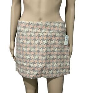 NEW Vintage Neiman Marcus Ann Louis Roswald Pastel Houndstooth Mini Skirt 10